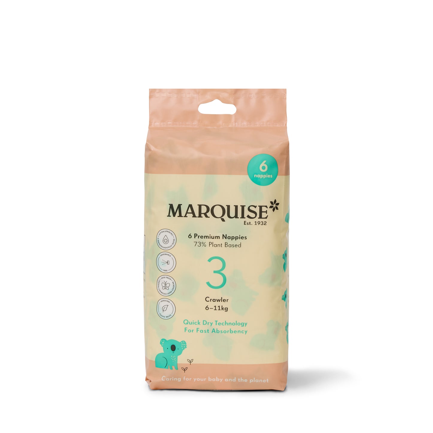 Free Marquise Nappies and Wipes (RRP $18) with all baby bag orders